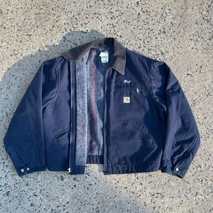 Vintage Carhartt Blanket-Lined Detroit Jacket “Navy” J01 DNY Men’s XL (48) Usa